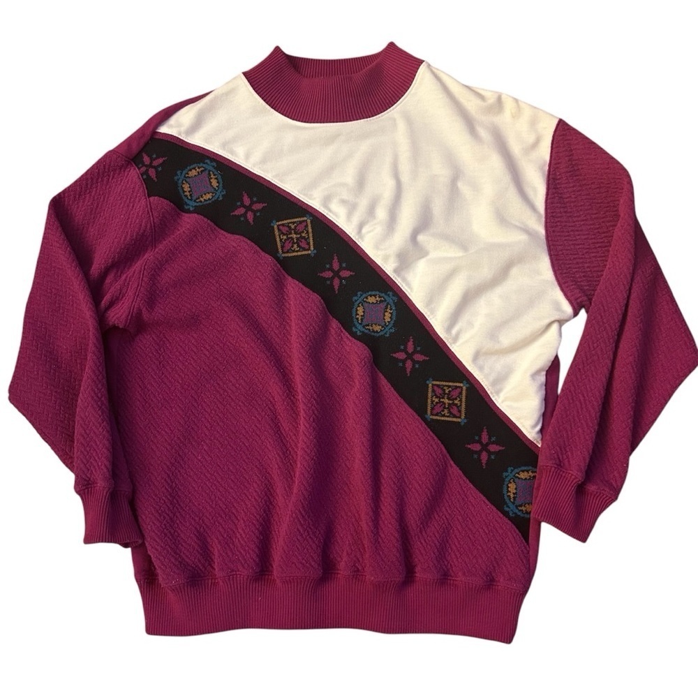 Vintage Pink and White Sweater